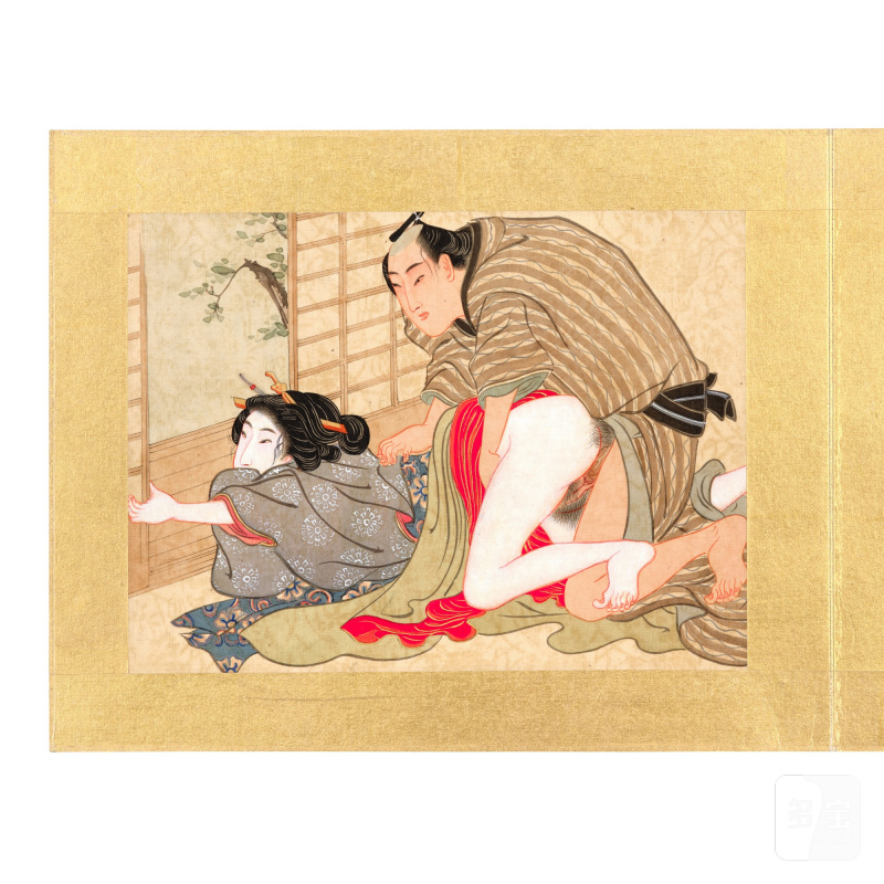 An album of twelve Japanese erotic paintings, Edo period, late 19th century | 江戶時期 十九世紀晚期 風俗畫一冊十二幅 - 图7